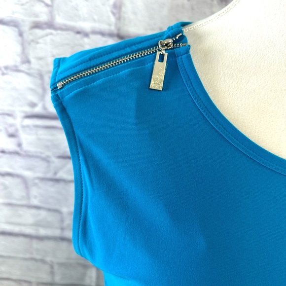 Chaus New York‎ Zip Shoulder Capri Blue Tunic Tank Top – Size M NWT - Picture 2 of 10